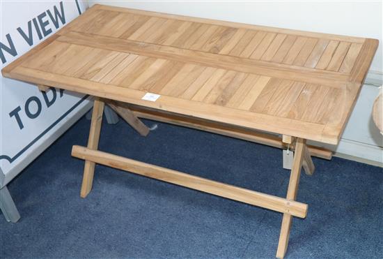 A teak drinks table W.100cm